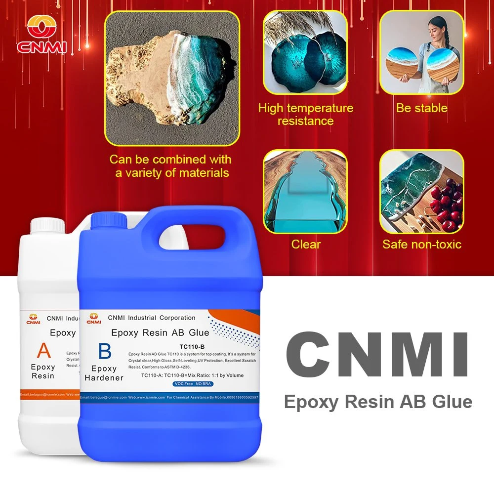 CNMI 2 Parts Clear Liquid Epoxy Resin for Deep Pouring River Table Resin AB Glue Pure Epoxy Clear Crystal