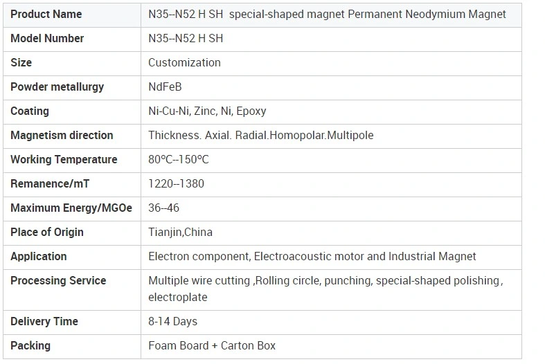 Factory Supplier Special-Shaped Magnets Magnetic Material